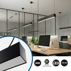 Lámpara lineal LED DOB CCT - 40W - 120cm - 120lm/W - PVC - Suspensión