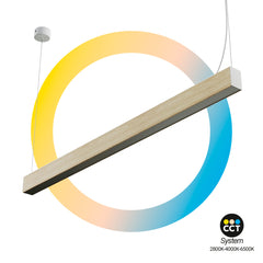 Lámpara lineal LED DOB CCT - 60W - 180cm - 120lm/W - PVC - Suspensión