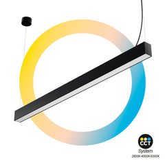 Lámpara lineal LED DOB CCT - 60W - 180cm - 120lm/W - PVC - Suspensión