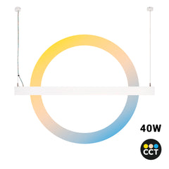 Luminaria lineal LED CCT - Suspensión/superficie - Potencia ajustable 20W/30W/40W - 120cm - UGR 17