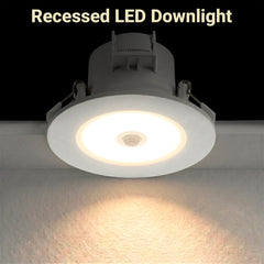 Downlight LED con sensor PIR "CLIO" - 8W - CCT - 700lm - Corte Ø85mm - IP54