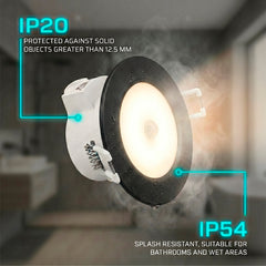 Aro empotrable para downlight BD35 - Negro - IP54
