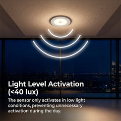 Downlight LED con sensor PIR "CLIO" - 8W - CCT - 700lm - Corte Ø85mm - IP54