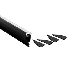 Perfil de aluminio para tira LED - Bañador de pared - Kit completo - 18x44mm - 2 metros