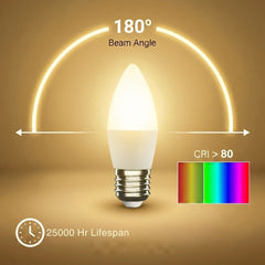 Bombilla vela LED E27 C37 4.5W — Opal | Disponible en luz cálida, neutra y fría