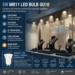 Mini Bombilla LED - MR11 GU10 - 5W - 45º