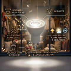 Mini Bombilla LED - MR11 GU10 - 5W - 45º