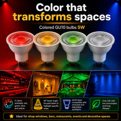Bombilla LED de colores - GU10 - 5W - 45º