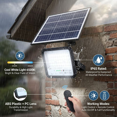 Proyector solar con panel y mando a distancia - 100W - Medium - 6500K - IP65