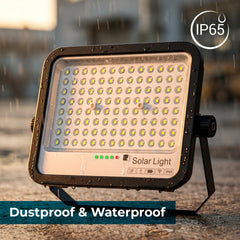 Proyector solar con panel y mando a distancia - 100W - Large - 6500K - IP65