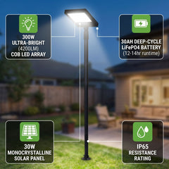 Farola solar con panel y mando a distancia - LED CCT - 240W - IP54