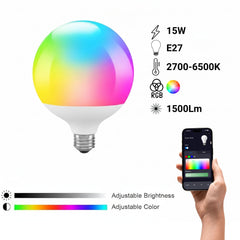 Bombilla LED Smart E27 - 15W - RGB + CCT - WiFi - TUYA App