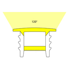 Funda de silicona flexible blanca - Tira LED a neón - 10x10 mm - Curvatura vertical - Empotrable