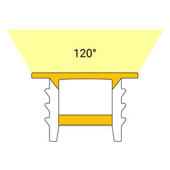 Funda de silicona flexible blanca - Tira LED a neón - 12x12 mm - Curvatura vertical - Empotrable
