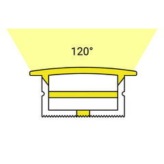 Funda de silicona flexible blanca - Tira LED a neón - 10x20 mm - Empotrable