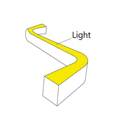 Funda de silicona flexible blanca - Tira LED a neón - 6x10 mm - Curvatura horizontal - Superficie