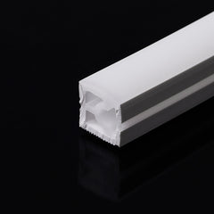 Funda de silicona flexible blanca - Tira LED a neón - 10x10 mm - Curvatura horizontal - Superficie