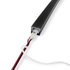 Funda de silicona flexible negra - Tira LED a neón - 12x12 mm - Superficie