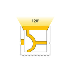 Funda de silicona flexible blanca - Tira LED a neón - 16x16 mm - Curvatura horizontal - Superficie