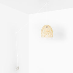 Lámpara colgante de mimbre "NORMA" - Ø35cm - Con interruptor y enchufe - E27