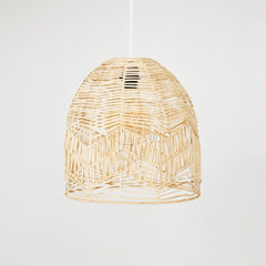 Lámpara colgante de mimbre "NORMA" - Ø35cm - Con interruptor y enchufe - E27