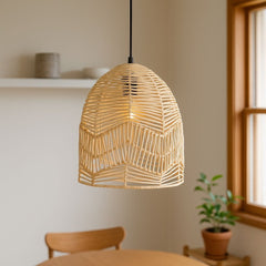Lámpara colgante de mimbre "NORMA" - Ø35cm - E27