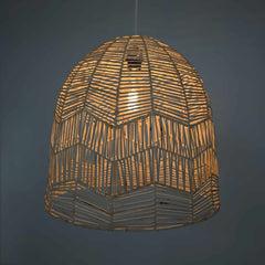 Lámpara colgante de mimbre "NORMA" - Ø45cm - Con interruptor y enchufe - E27