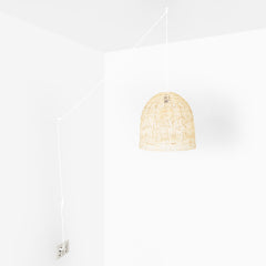 Lámpara colgante de mimbre "NORMA" - Ø45cm - Con interruptor y enchufe - E27