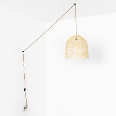 Lámpara colgante de mimbre "NORMA" - Ø45cm - Con interruptor y enchufe - E27