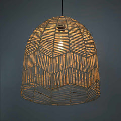 Lámpara colgante de mimbre "NORMA" - Ø45cm - Con interruptor y enchufe - E27