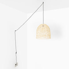 Lámpara colgante de mimbre "NORMA" - Ø45cm - Con interruptor y enchufe - E27