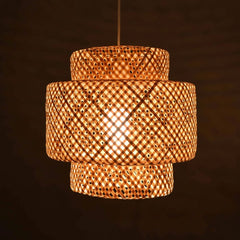 Lámpara colgante de mimbre "JENSEN" - Ø40cm - E27