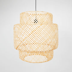Lámpara colgante de mimbre "JENSEN" - Ø50cm - Con interruptor y enchufe - E27