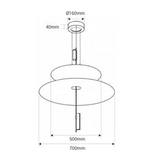 Lámpara colgante de diseño "CRANE" - Discos asimétricos - 15W - 2800K