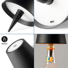 Lámpara para botellas LED CCT portátil - Táctil - Ø105 mm