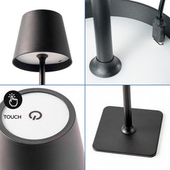 Lámpara de mesa LED CCT portátil - Táctil - Ø100 mm