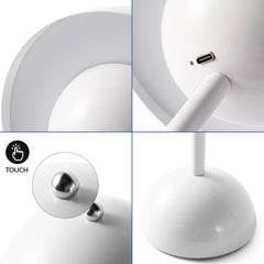 Lámpara de mesa LED CCT portátil - Táctil - Ø160 mm