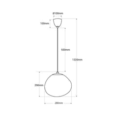 Lámpara colgante cristal de diseño "Abril" - Ø 28cm