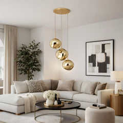 Lámpara colgante cristal triple "KADNIS" - 3 x E27