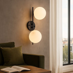 Aplique de pared doble bola cristal "Double"