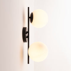 Aplique de pared doble bola cristal "Double"