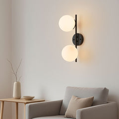 Aplique de pared doble bola cristal "Double"