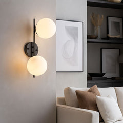 Aplique de pared doble bola cristal "Double"
