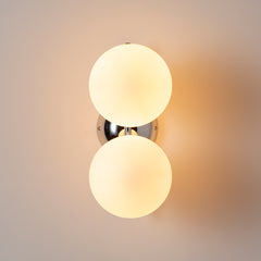 Aplique de pared doble bola cristal "VIC 150" - E27 - Ø 15cm