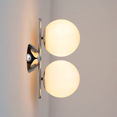 Aplique de pared doble bola cristal "VIC 150" - E27 - Ø 15cm