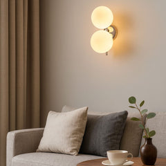Aplique de pared doble bola cristal "VIC 150" - E27 - Ø 15cm
