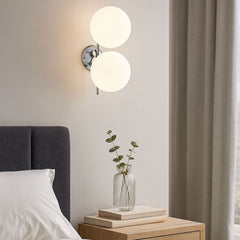 Aplique de pared doble bola cristal "VIC 150" - E27 - Ø 15cm