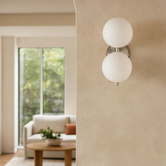Aplique de pared doble bola cristal "VIC 150" - E27 - Ø 15cm