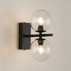 Aplique de pared con doble esfera de cristal "CANTHA" - 2 x G9