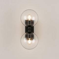 Aplique de pared con doble esfera de cristal "CANTHA" - 2 x G9